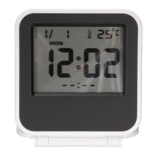 Foldable Lcd Digital Travel Desktop Alarm Clock Snooze Date Thermometer   
